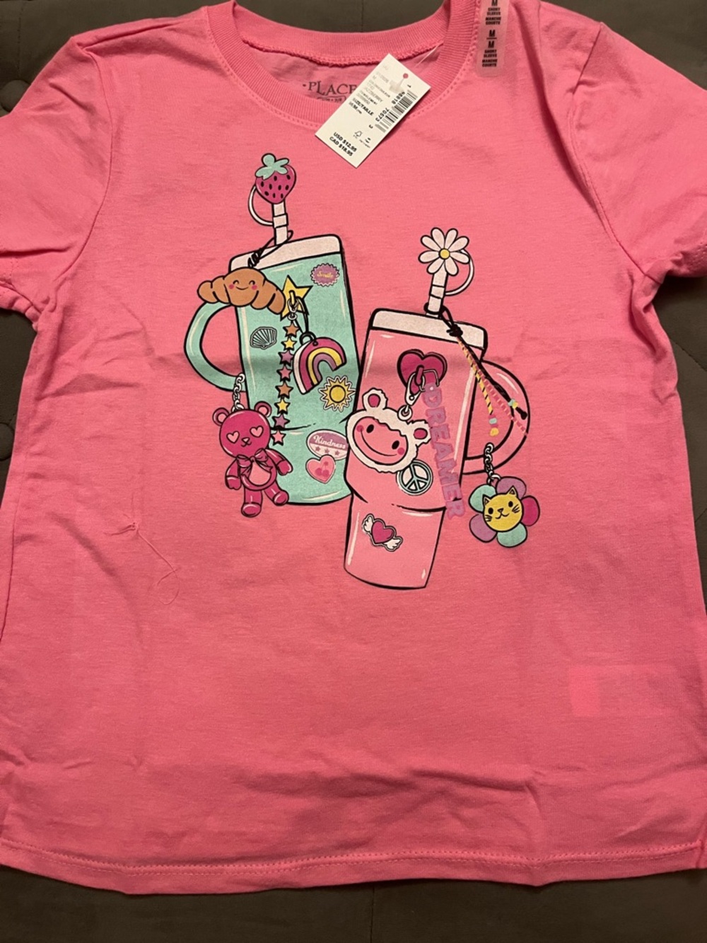 The Children's Place Bright Pink Graphic Charm Drink Short-Sleeve Tee